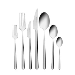 Karaca Boreas 84-Piece Stainless Steel Cutlery Set for 12 People, Silver