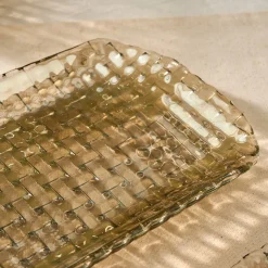 Karaca Braid Lustrous Glass Large Serving Platter, 39x17cm, Luster