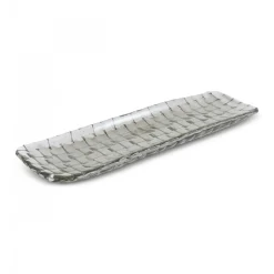 Karaca Braid Lustrous Glass Large Serving Platter, 39x17cm, Luster