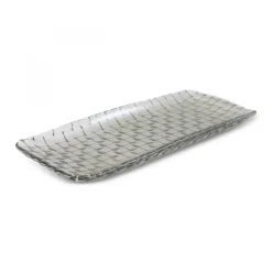 Karaca Braid Lustrous Glass Large Serving Platter, 32,5x13,5cm, Luster