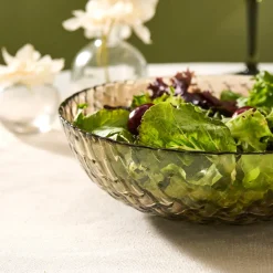 Karaca Braid Lustrous Glass Salad Bowl 22cm, Luster