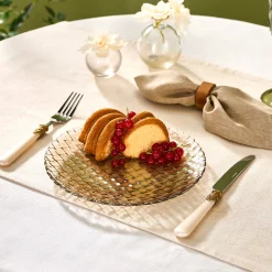 Karaca Braid Lustrous Glass Side Plate, 21cm, Luster