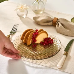Karaca Braid Lustrous Glass Side Plate, 21cm, Luster