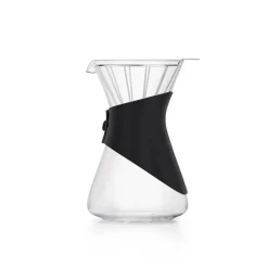 Karaca Brewy Glass Coffee Dripper, 700ml, Black Transparent