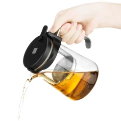 Karaca Brewy Glass Tea French Press, 550ml, Black Transparent