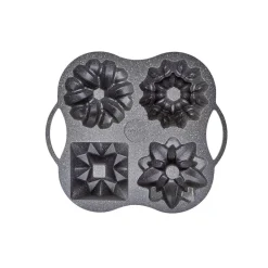 Karaca Cake Pro Aluminium Cast Decorative Bundt Cake Tin, 4 Piece, 28cmx35cm, Anthracite