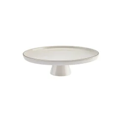 Karaca Calvin Ceramic Cake Stand, 23cm, White Gold