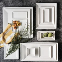 Karaca Carmen Trend Porcelain Serving Platter 34cmx17cm, White