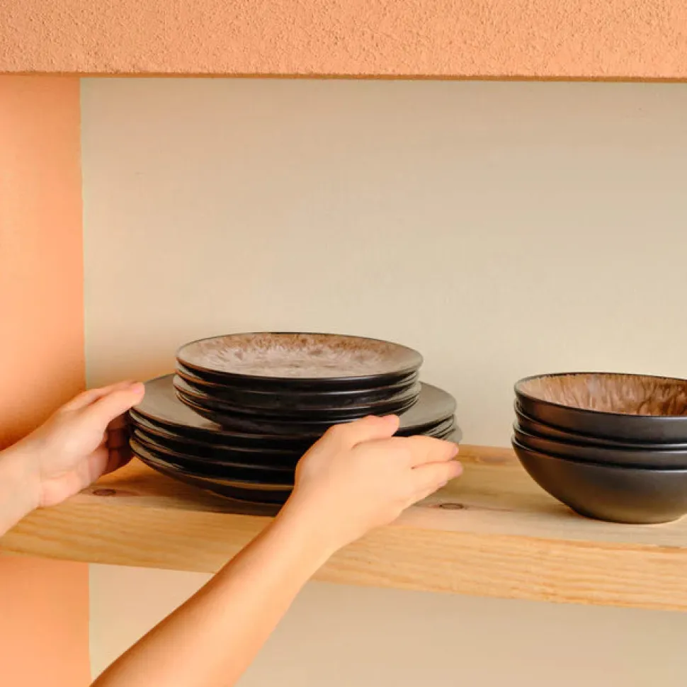 Karaca Catania 12-Piece Reactive Glaze Dinner Set for 4 People, Multi