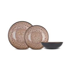 Karaca Catania 12-Piece Reactive Glaze Dinner Set for 4 People, Multi