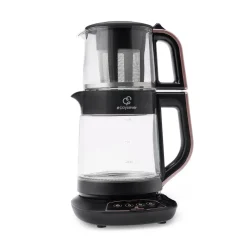 Karaca Caysever 3 in 1 Talking Automatic Tea Maker Kettle and Baby Food Water Preparation, 1700W, Rose Gold