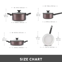 Karaca Ceramica Iconic Bronze 7-Piece Non-Stick Induction Cookware Set, Bronze
