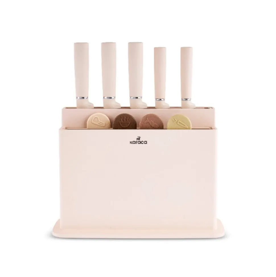 Karaca Chef’s Harmony 10-Piece Knife & Chopping Board Set, Beige