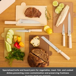 Karaca Chef’s Harmony 10-Piece Knife & Chopping Board Set, Beige