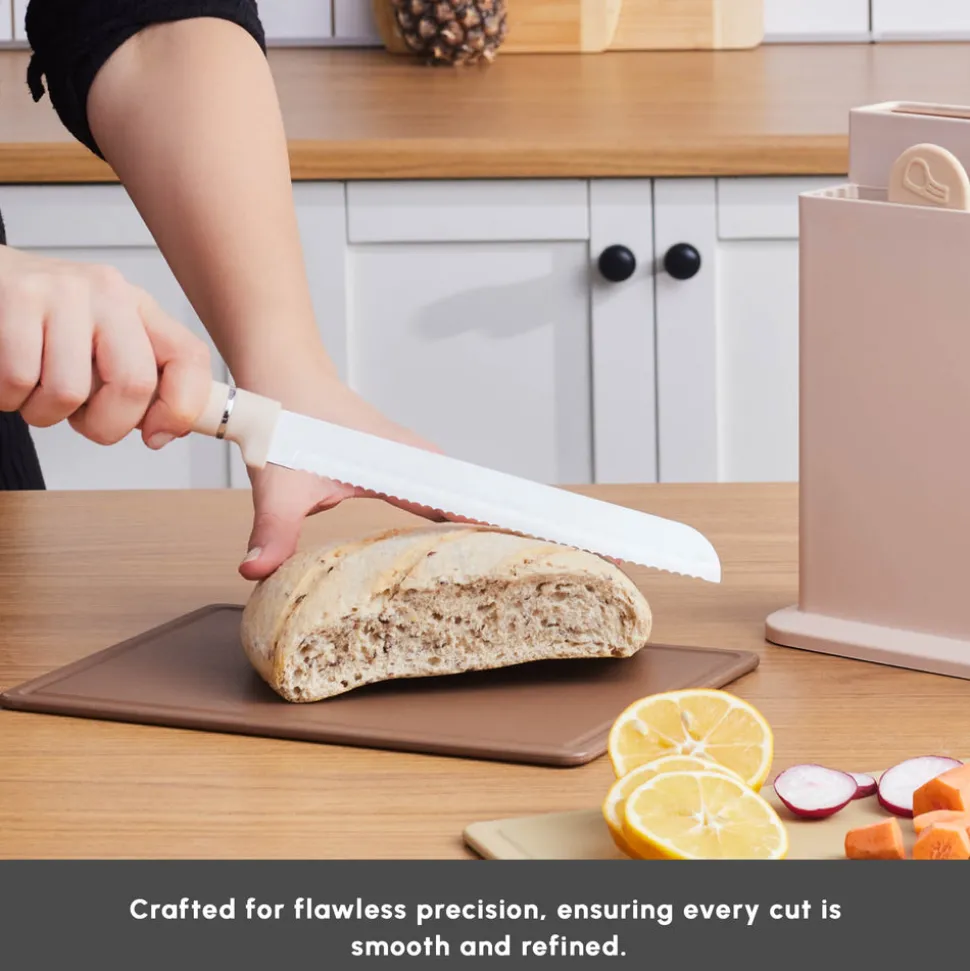 Karaca Chef’s Harmony 10-Piece Knife & Chopping Board Set, Beige