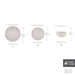 Karaca Chicago Dot 18-Piece Stoneware Dinner Set for 6 People, Multi