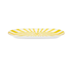 Karaca Circus Porcelain Serving Platter, 20cm, White Yellow Gold