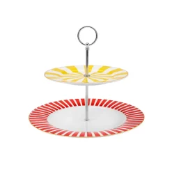 Karaca Circus Porcelain 2-Tier Cake Stand, 27cm, Multi