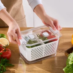 Karaca Citrus Vegetable / Fruit Storage Container, L, White