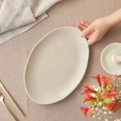 Karaca Earth Collection New Cupid Serving Platters, 30cm, Beige White