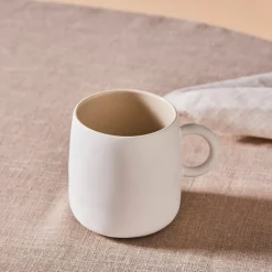Karaca Earth Collection New Cupid Reactive Glaze Mug, 400ml, Beige White