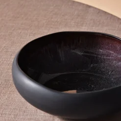 Karaca Earth Collection New Galactic Reactive Glaze Pasta Bowl, 21cm, Black