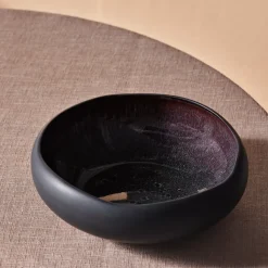 Karaca Earth Collection New Galactic Reactive Glaze Pasta Bowl, 21cm, Black