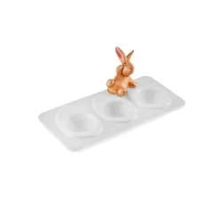 Karaca Easter 3-Compartment Egg Cup, White Multi