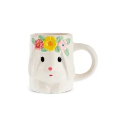 Karaca Easter 25 Dolomite Mrs Bunny Mug, 510ml, White Yellow