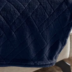 Karaca Elanor Flannel Emboss Wellsoft Blanket, Double, Navy
