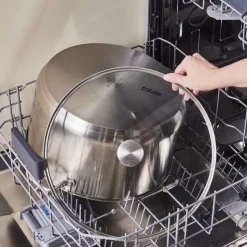 Karaca Elite Stainless Steel Induction Stock Pot & Lid, 34cm, Silver