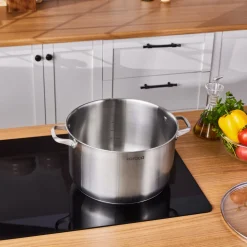 Karaca Elite Stainless Steel Induction Stock Pot & Lid, 30cm, Silver