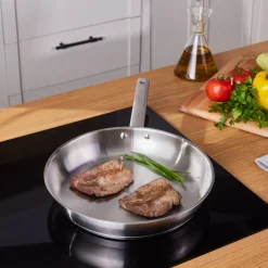 Karaca Elite Stainless Steel Induction Frying Pan, 30cm, Silver