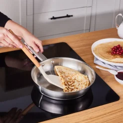 Karaca Elite Stainless Steel Induction Frying Pan, 24cm, Silver