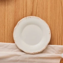 Karaca Elizabeth Ceramic Side Plate, 20cm, Ecru