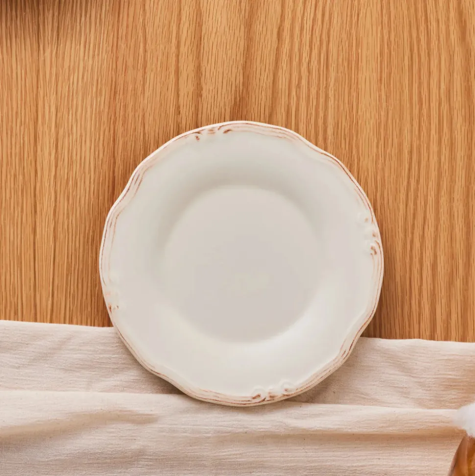Karaca Elizabeth Ceramic Side Plate, 20cm, Ecru