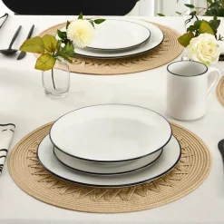 Karaca Emma 30-Piece Porcelain Dinner Set for 6 People, White