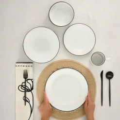 Karaca Emma 30-Piece Porcelain Dinner Set for 6 People, White
