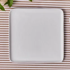 Karaca Epsilon Porcelain Square Dinner Plate, 26cm, White