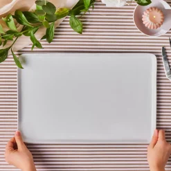 Karaca Epsilon Porcelian Rectangle Serving Platter, 44cm, White