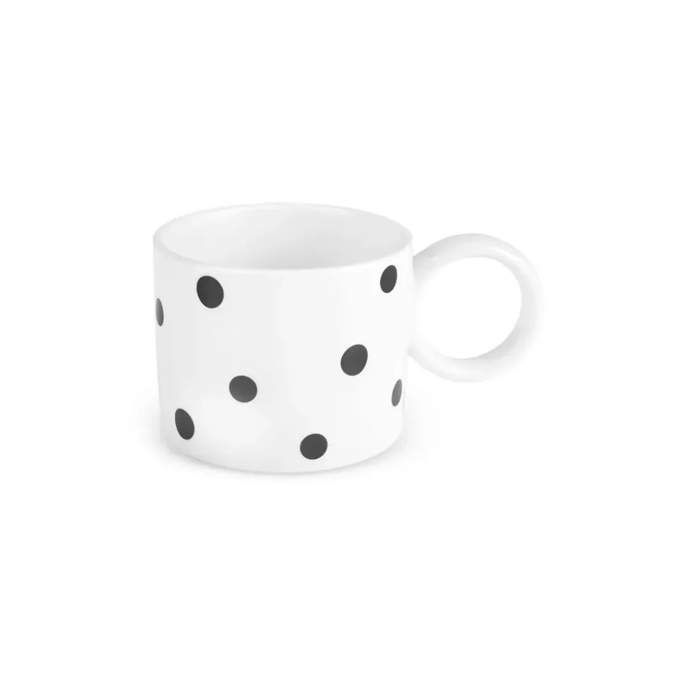 Karaca Erica Dot New Generation Bone Mug, 370ml, Black