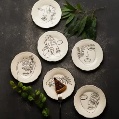Karaca Face Porcelain Serveware Set for 6 People, 21cm, Multi