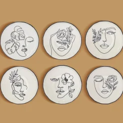 Karaca Face Porcelain Serveware Set for 6 People, 21cm, Multi