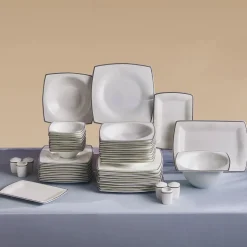 Karaca Fine Pearl Neklus 58-Piece Dinner Set for 12 People, Gold