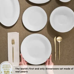 Karaca Fine Pearl New Fame 58-Piece Dinner Set for 12 People, Platin