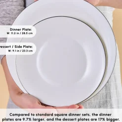 Karaca Fine Pearl New Fame 58-Piece Dinner Set for 12 People, Platin