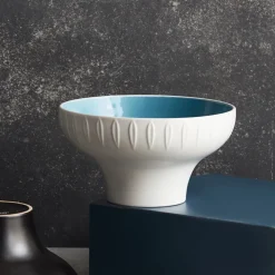 Karaca Fit Collection Stoneware CerealSoup Bowl, 20cm, Blue White