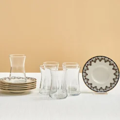 Karaca Florus 12-Piece Turkish Tea Set for 6 People, Multi