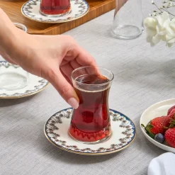 Karaca Florus 12-Piece Turkish Tea Set for 6 People, Multi