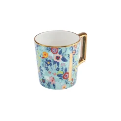 Karaca Flower Porcelain Letter I Mug, 350ml, Multi